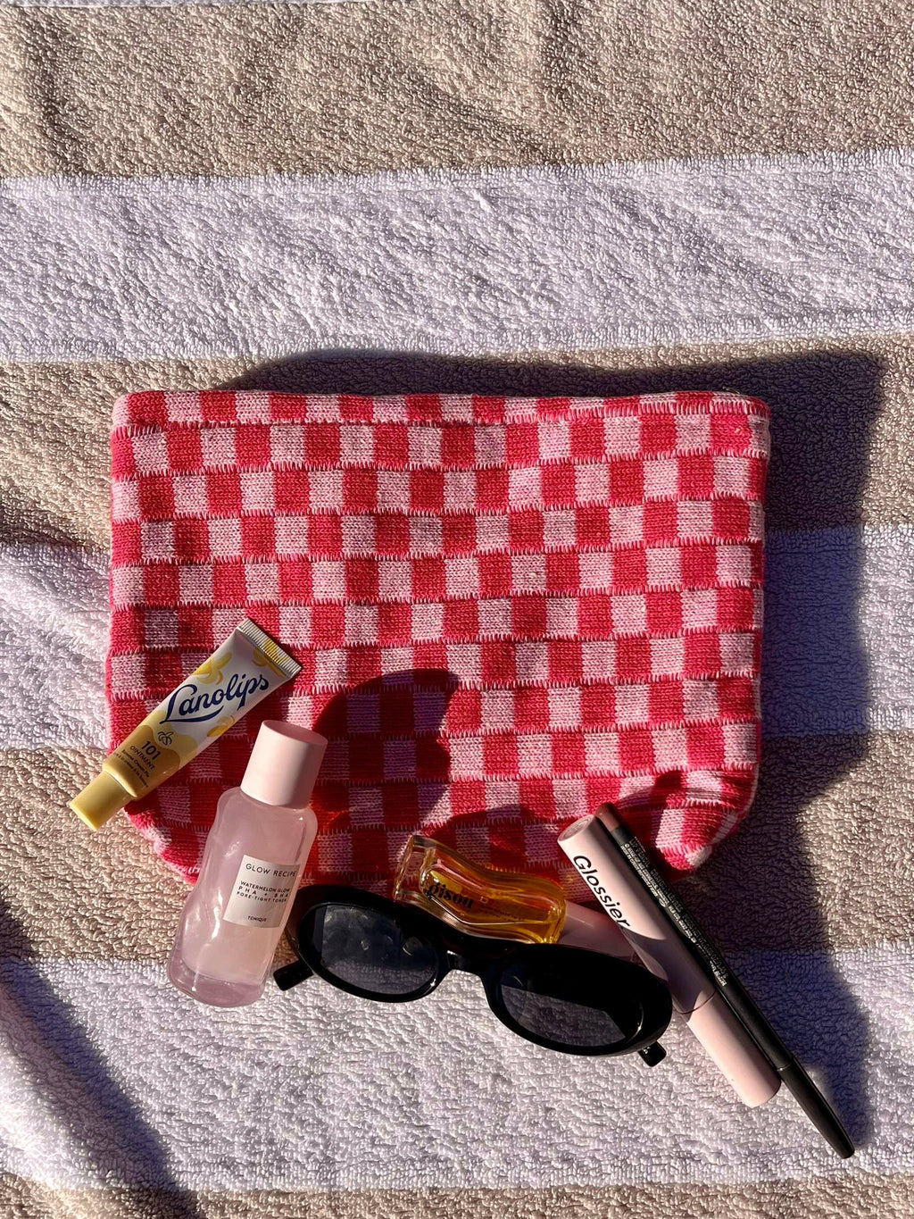 Checkered Beach Pouch