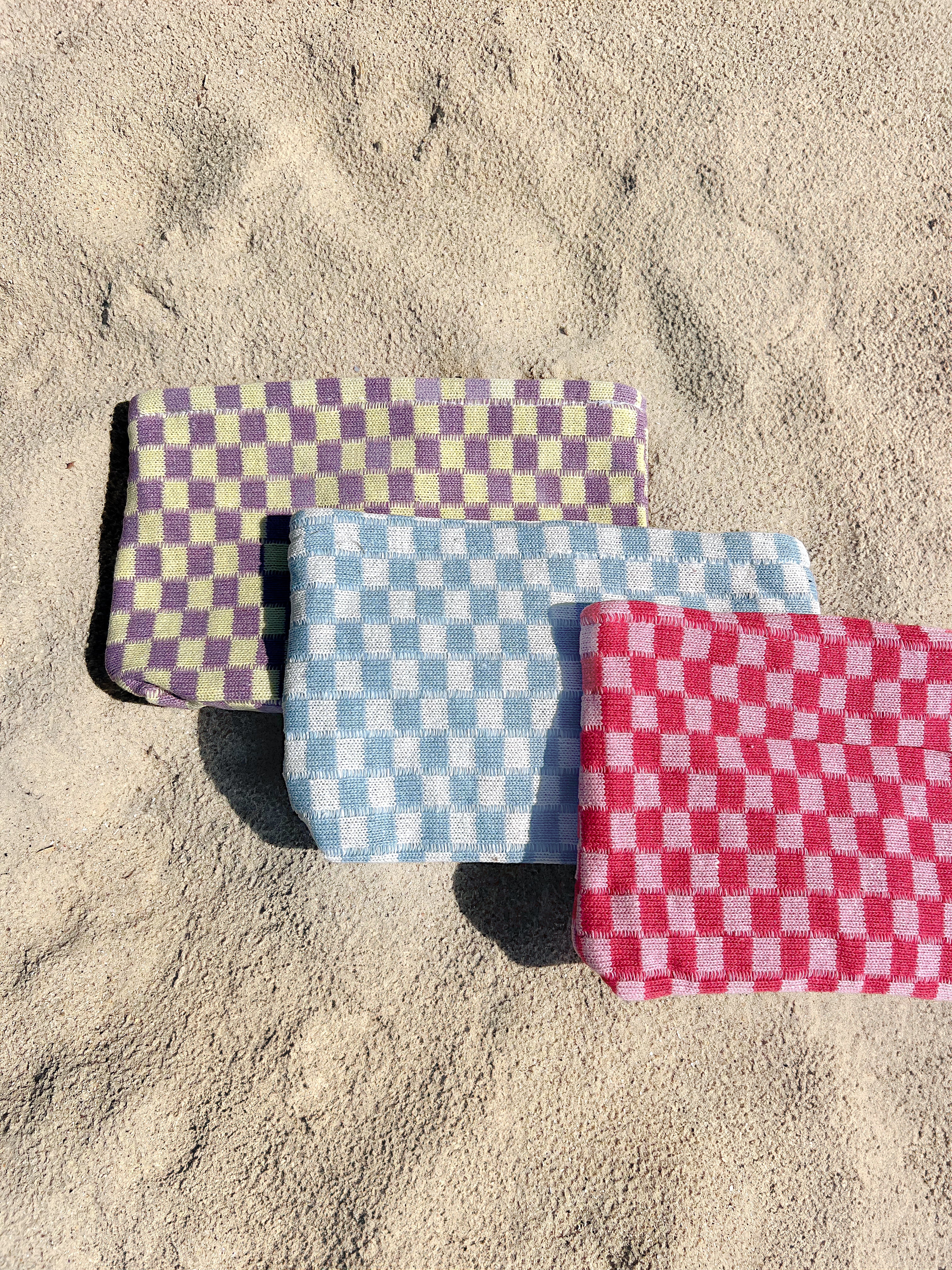 Checkered Beach Pouch